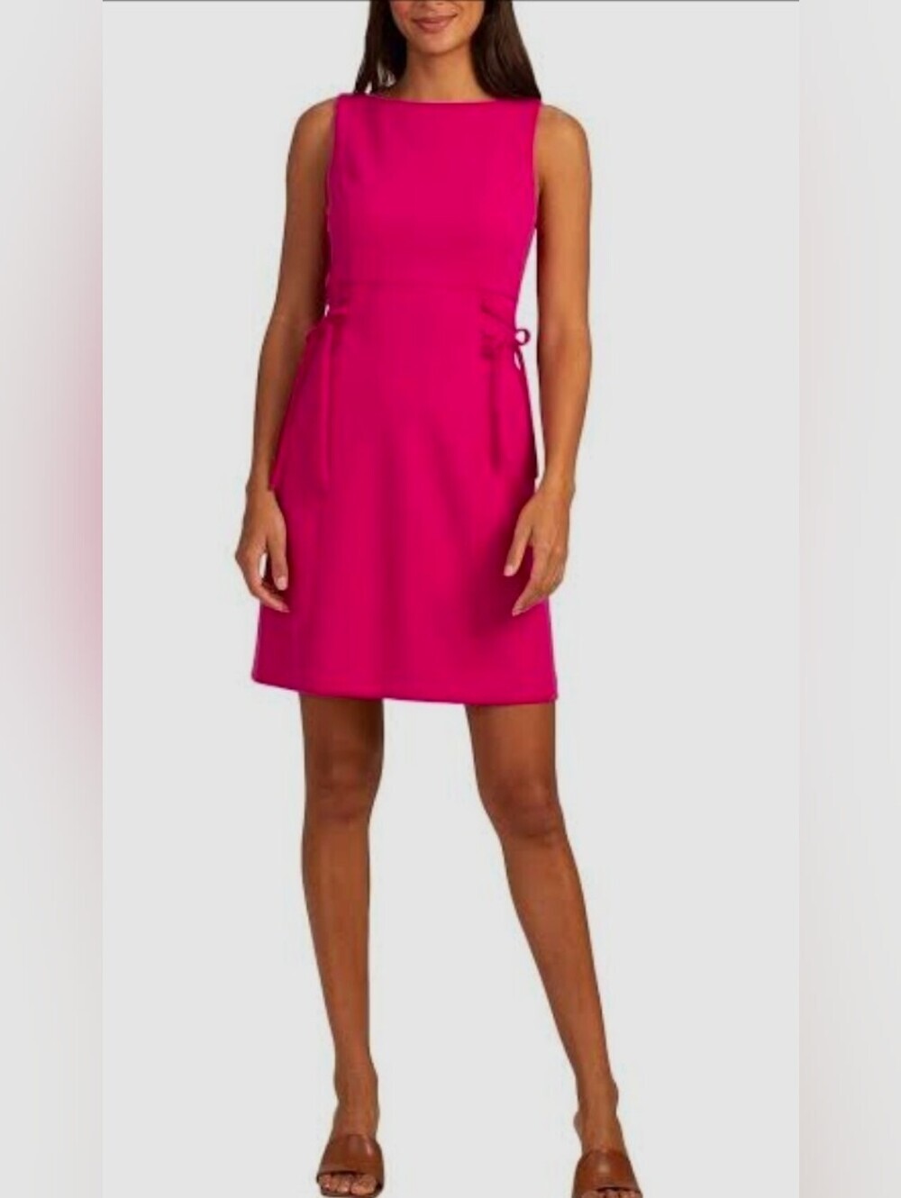 Trina Turk Cressida Sleeveless Side Bow Sheath Dress In Rockrose, Size 12, NWT
